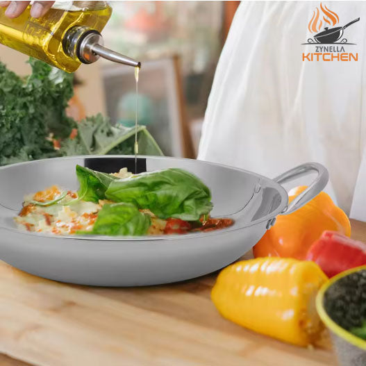 Zynella Stainless Steel Flat-Bottom Wok Pan