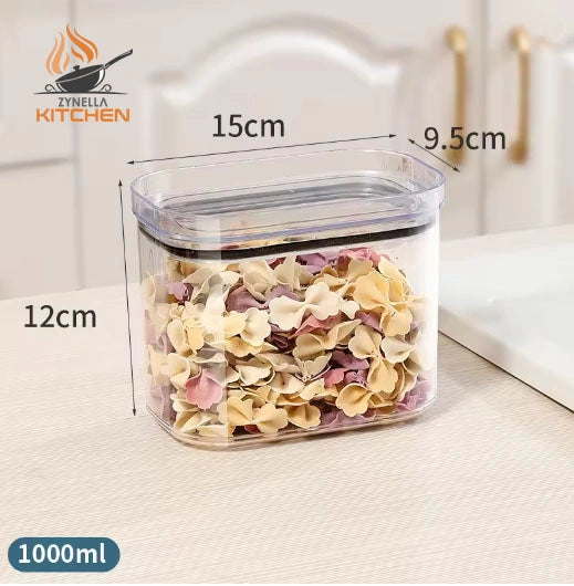 Zynella 4-Piece Sealed Jar Set – Large Capacity Airtight Storage