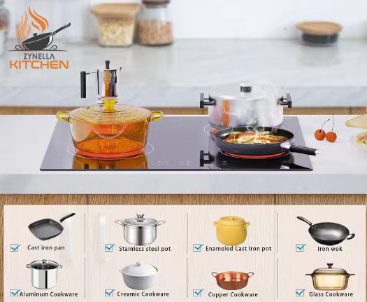 Zynella 60cm 4-Zone Ceramic Cooktop with Touch Control & Safety Timer