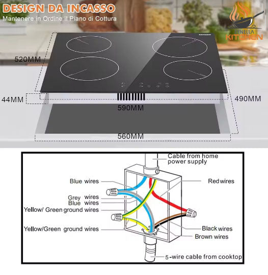 Zynella 60cm 4-Zone Ceramic Cooktop with Touch Control & Safety Timer