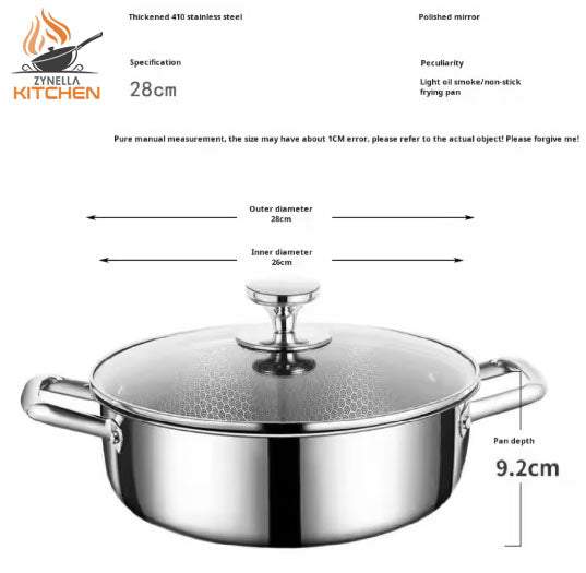 Zynella Honeycomb Stainless Steel Soup Pot