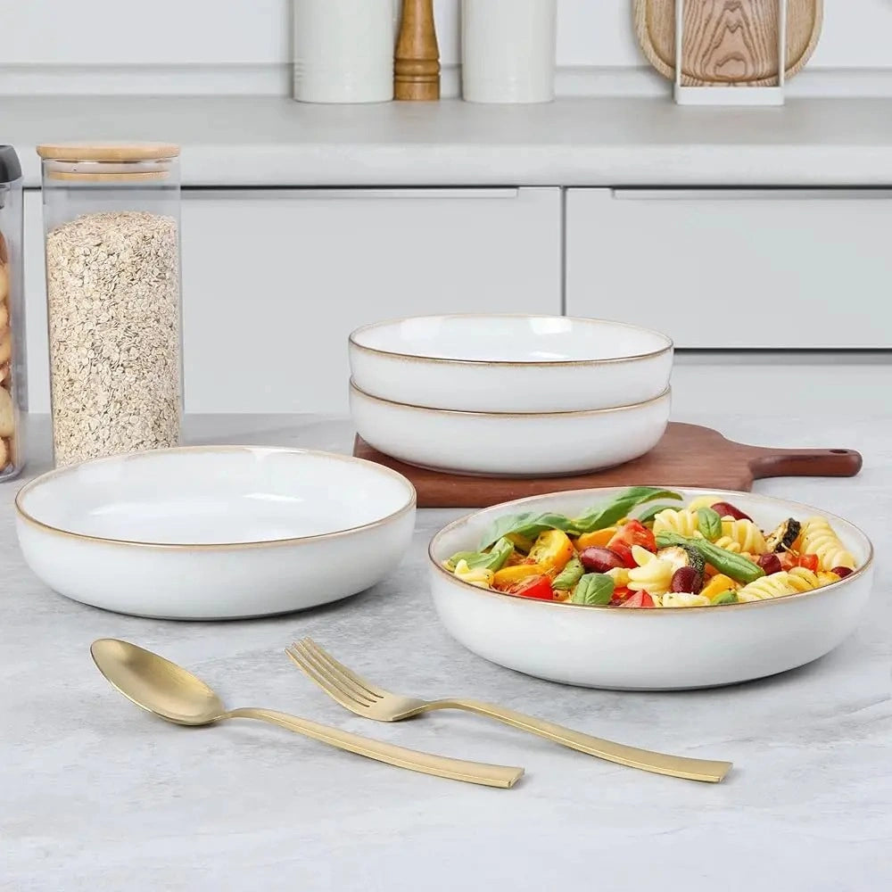 Zynella Set of 4 Large Ceramic Pasta Bowls