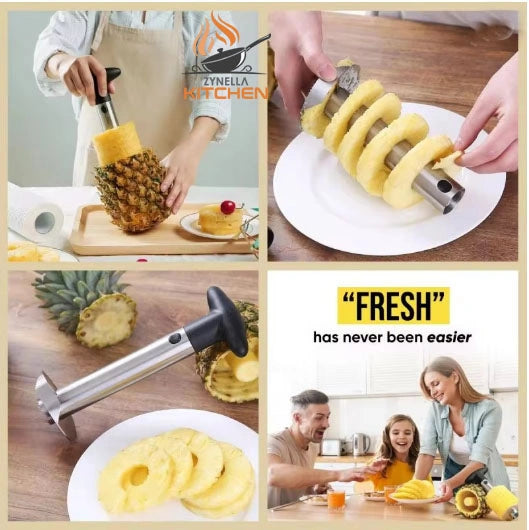 Pineapple Cutter Stainless Steel – Spiral Rotary Peeler, Core Separator & Extractor