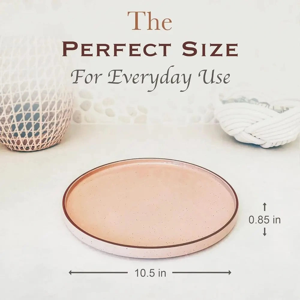 Zynella 6-Piece 10.5 Inch High Rim Dinner Plates Set