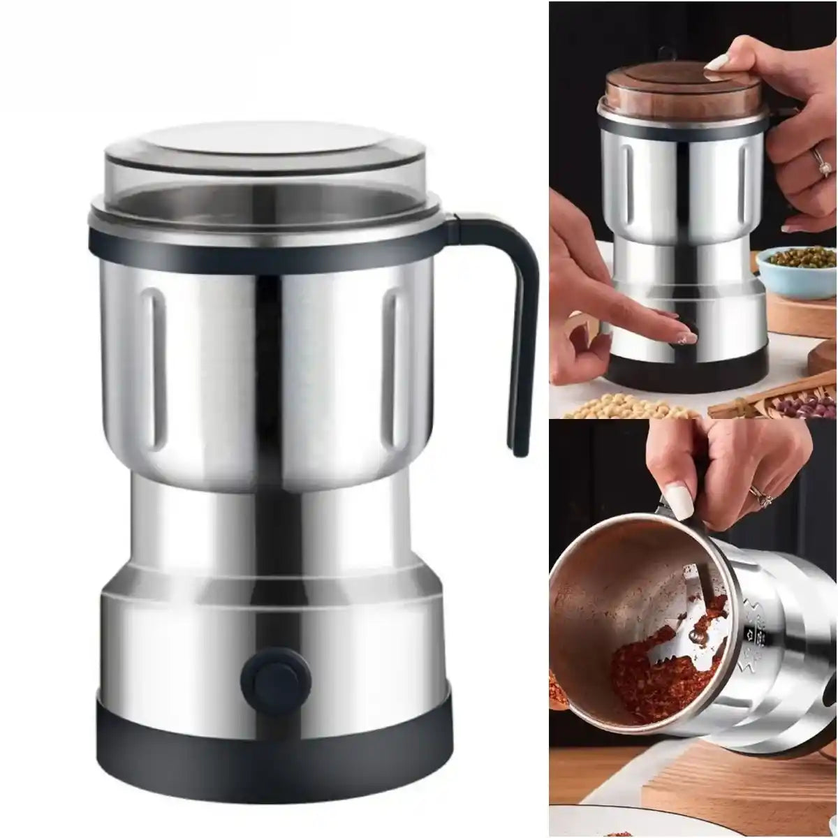 Zynella 300W Stainless Steel Coffee & Spice Grinder – 220V