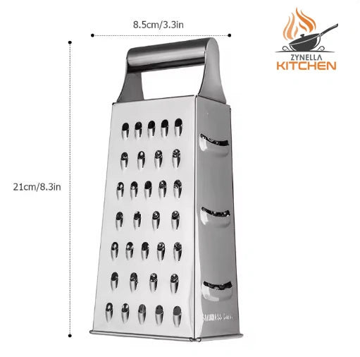 Stainless Steel 4-Sided Box Grater – Multipurpose Vegetable & Cheese Cutter