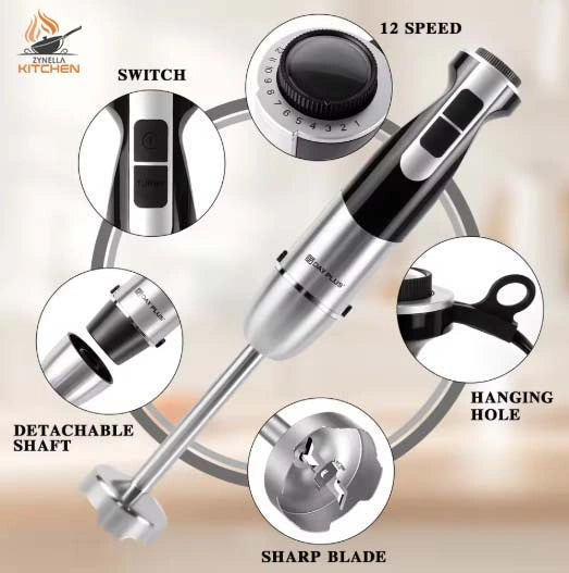 Zynella 4-in-1 Hand Blender Set – Multi-Speed Immersion Blender