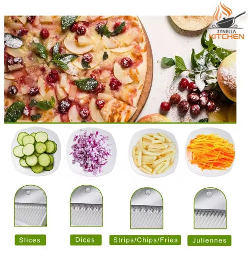 Multifunctional Vegetable Cutting Machine – 5-in-1 Manual Food Chopper & Slicer