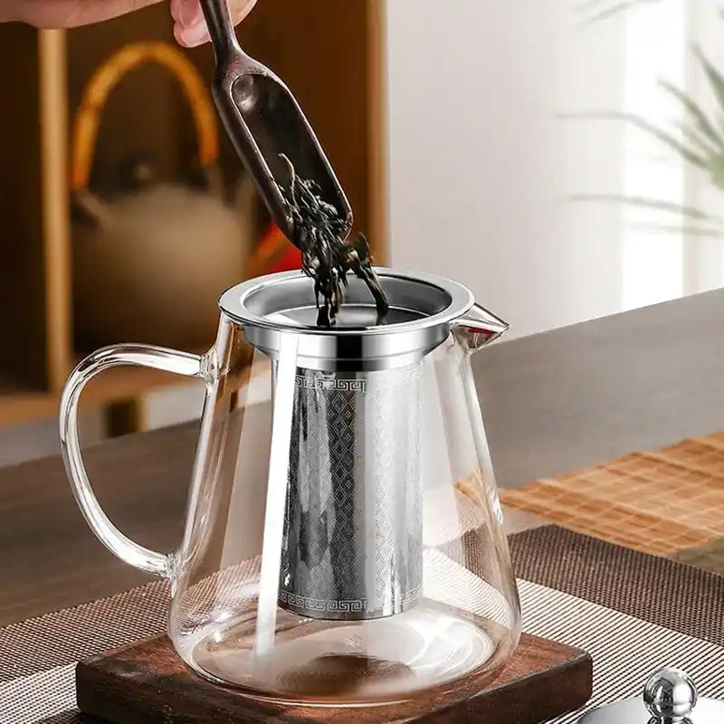 Zynella High Borosilicate Glass Teapot with Stainless Steel Infuser