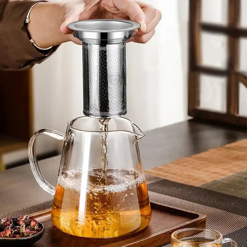 Zynella High Borosilicate Glass Teapot with Stainless Steel Infuser