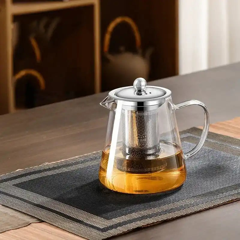 Zynella High Borosilicate Glass Teapot with Stainless Steel Infuser