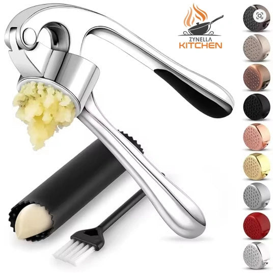 Premium Kitchen Garlic Press Set – Rustproof & Dishwasher Safe Professional Garlic Mincer