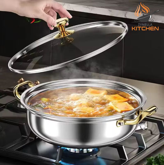 Zynella Honeycomb Stainless Steel Wok Pot