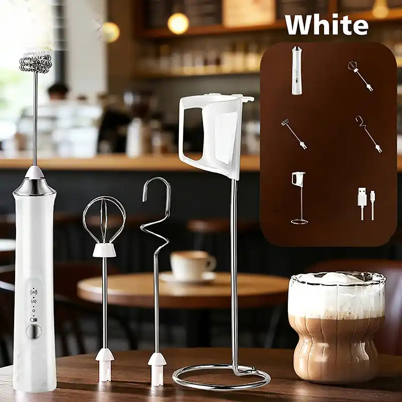 Zynella 3-in-1 Electric Handheld Milk Frother with Stand