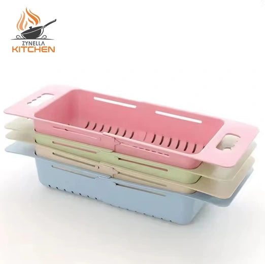 Kitchen Portable Adjustable Dish Drainer – Collapsible Sink Basket