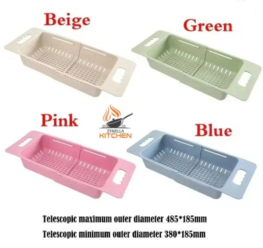 Kitchen Portable Adjustable Dish Drainer – Collapsible Sink Basket