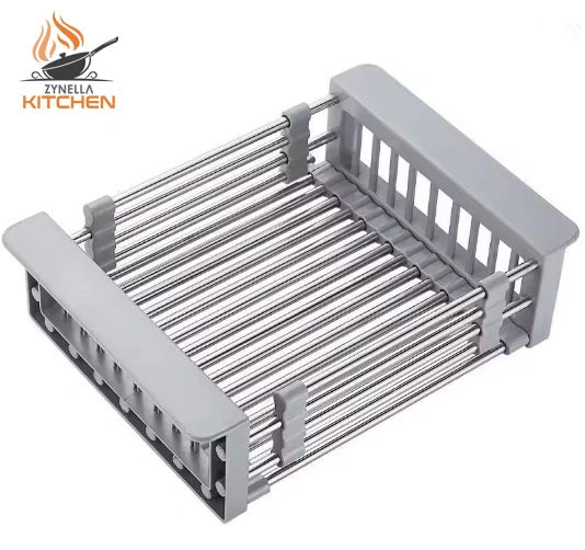 Adjustable Stainless Steel Sink Drain Rack – Retractable Fruit & Vegetable Basket