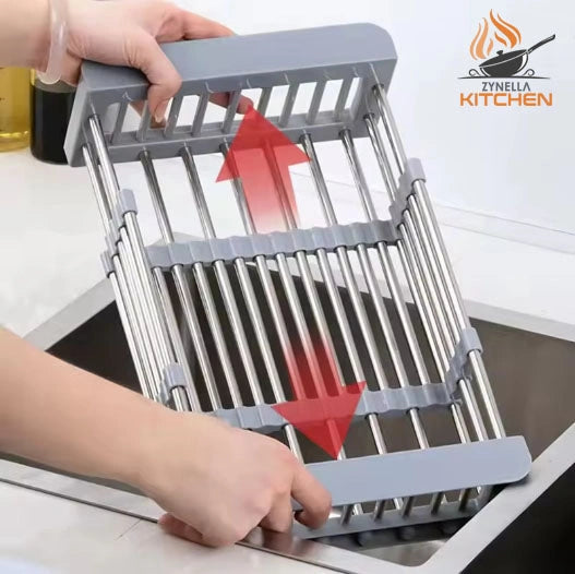 Adjustable Stainless Steel Sink Drain Rack – Retractable Fruit & Vegetable Basket