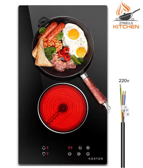 Zynella 2-Zone Built-In Ceramic Hob Black Glass