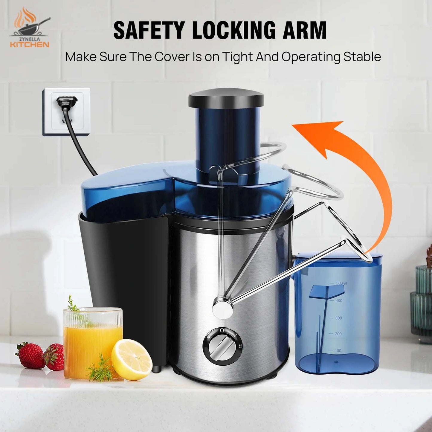Zynella 1000W Professional Fruits & Vegetables Juicer