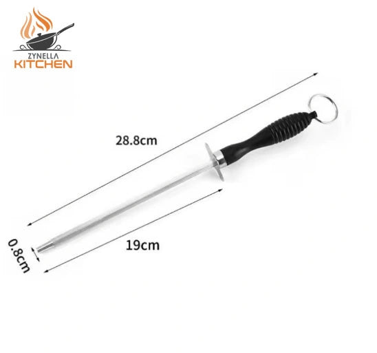 28 cm Professional Carbon Steel Knife Sharpener Rod – Durable Knife Grinder with ABS Handle
