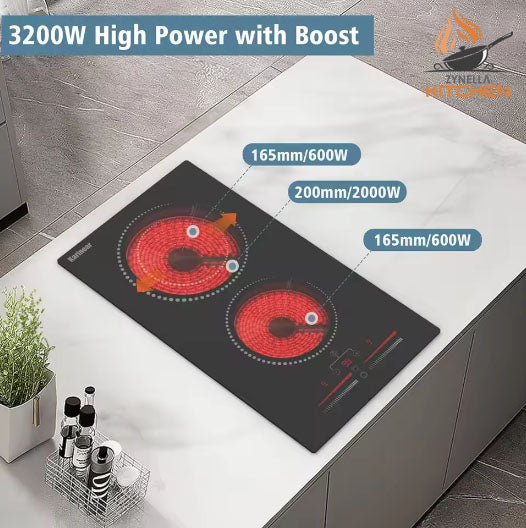 Zynella 2-Zone Built-In Ceramic Hob with Double Ring Zone