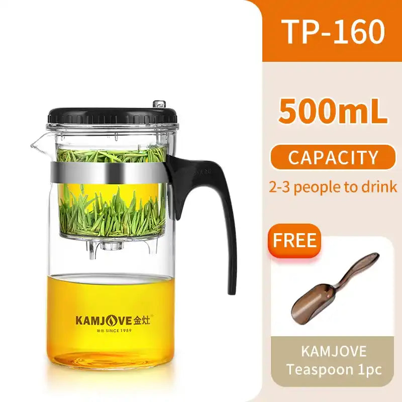 Zynella Heat-Resistant Glass Teapot with Built-In Filter – 1L