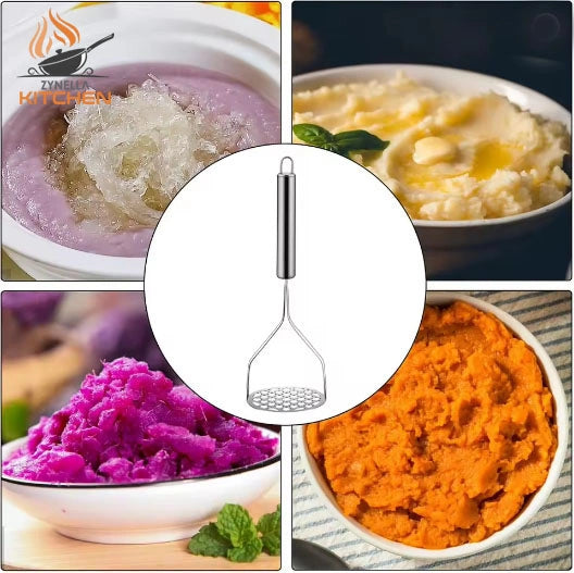 Stainless Steel Potato Masher – Manual Avocado, Pumpkin & Sweet Potato Masher