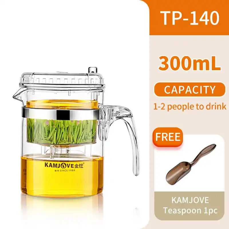 Zynella Heat-Resistant Glass Teapot with Built-In Filter – 1L