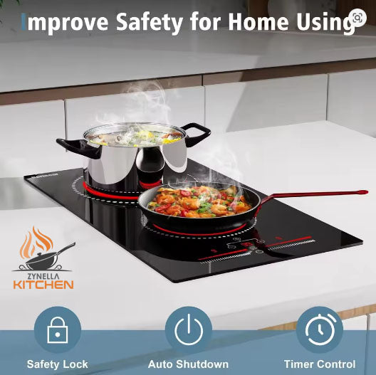Zynella 2-Zone Built-In Ceramic Hob with Double Ring Zone