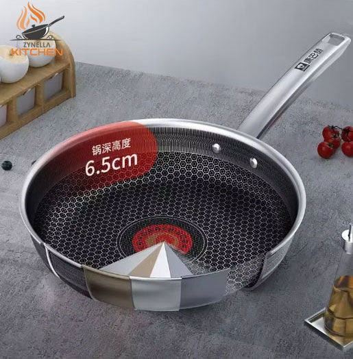 Zynella Honeycomb Stainless Steel Frying Pan