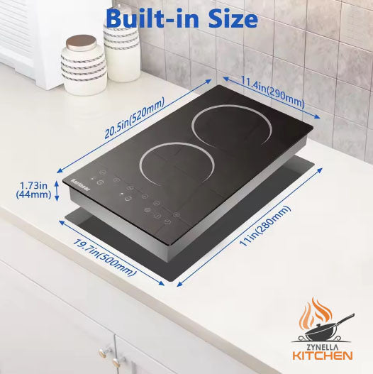 Zynella 12-Inch 2-Zone Electric Ceramic Cooktop 110V