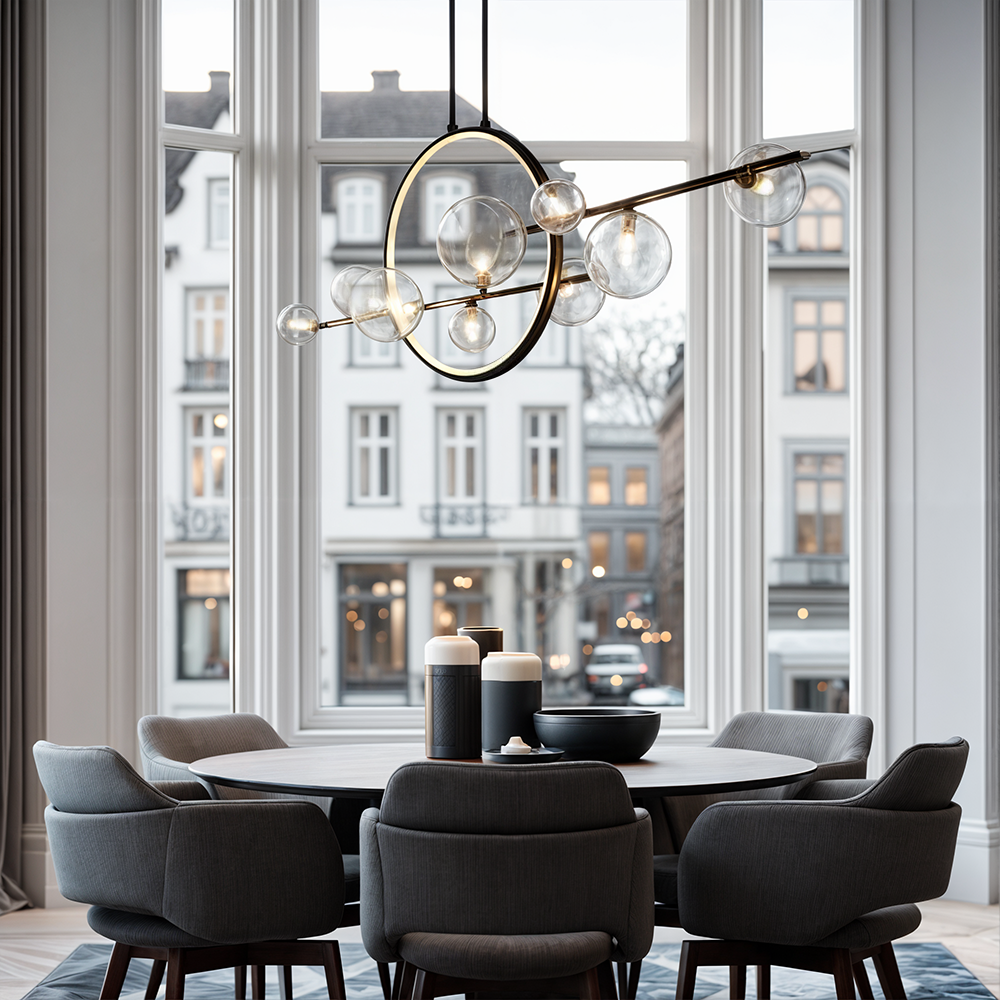 SereneGlow Glass Chandelier