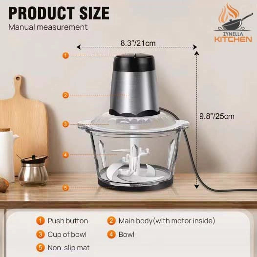 Zynella 1000W Electric Meat Grinder & Food Chopper