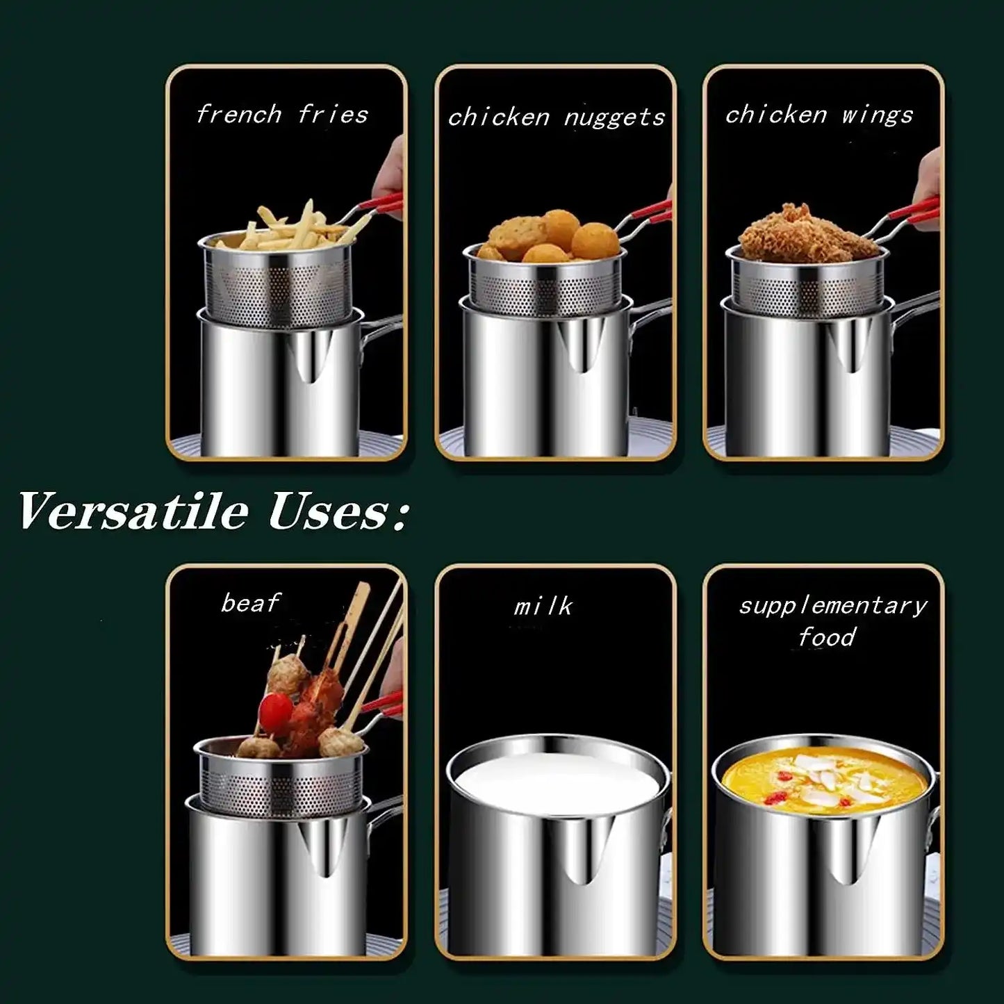 Zynella Stainless Steel Deep Fryer & Basket