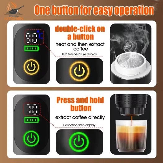Zynella Portable 3-in-1 Espresso Coffee Machine