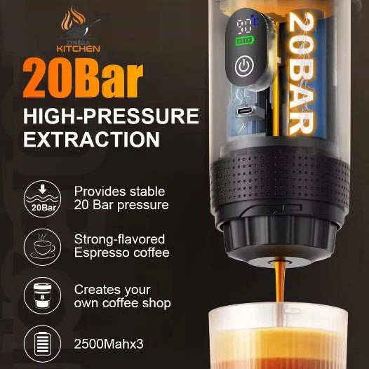 Zynella Portable 3-in-1 Espresso Coffee Machine