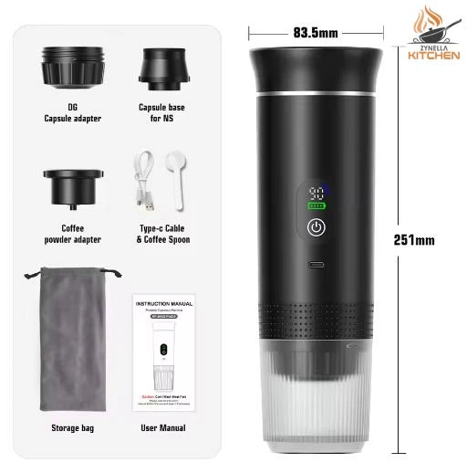 Zynella Portable 3-in-1 Espresso Coffee Machine