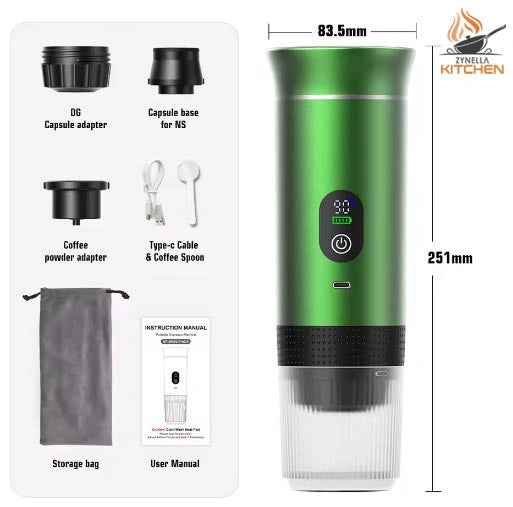 Zynella Portable 3-in-1 Espresso Coffee Machine