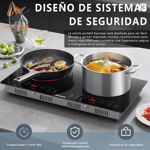 Zynella 24-Inch 2-Zone Ceramic Electric Cooktop with Plug