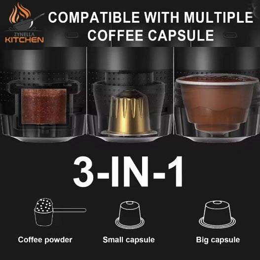 Wireless 3-in-1 Portable Espresso Coffee Machine