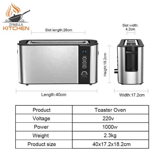 Zynella 2-Slice Automatic Bread Toaster with Variable Browning Control