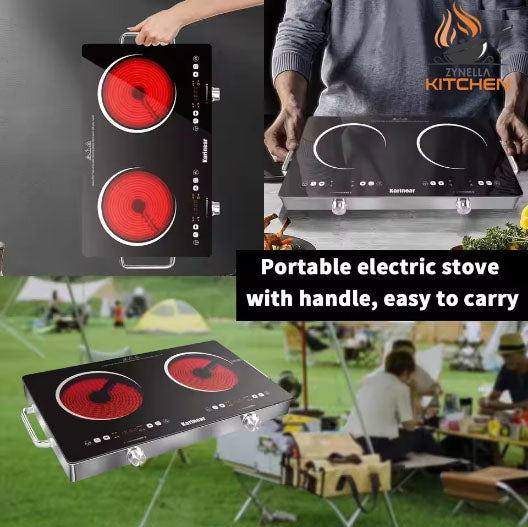 Zynella 56cm 2-Zone Plug-In Ceramic Electric Hob 3200W