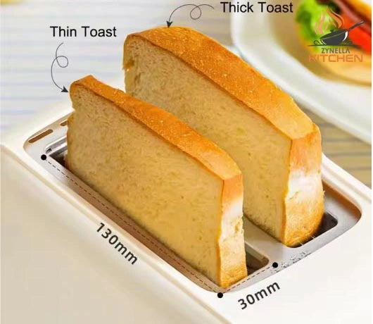 Zynella 2-Slice Electric Timed Toaster – Automatic Pop-Up 800W