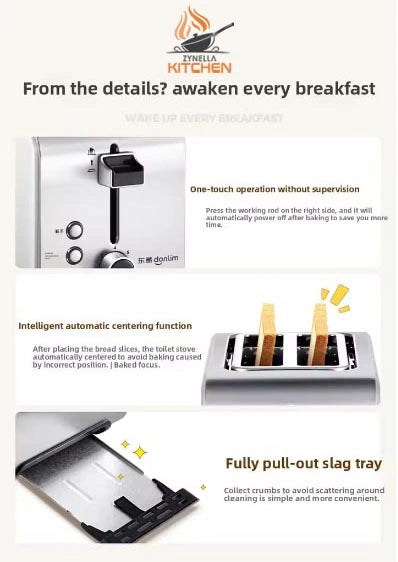 Zynella 2-in-1 Stainless Steel Breakfast Toaster – Multifunction Oven 750W