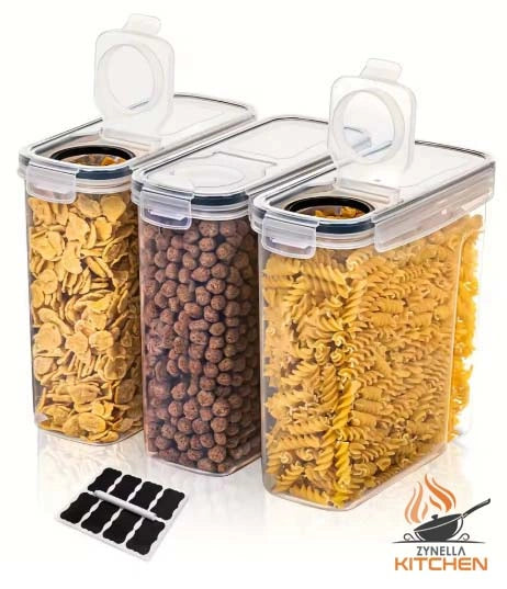 Zynella 3-Piece Airtight Cereal Storage Containers Set