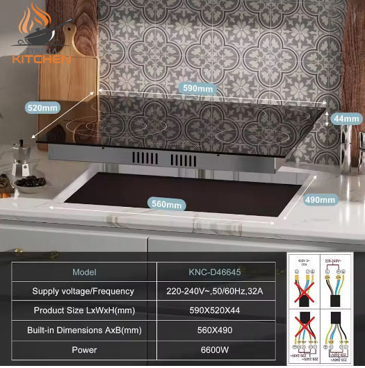 Zynella 60cm 4-Zone Built-In Ceramic Hob with Expandable Oval Zone