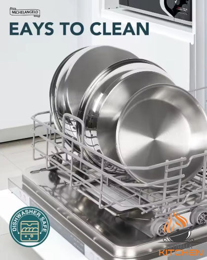 Zynella 3-Piece Stainless Steel Frying Pan Set