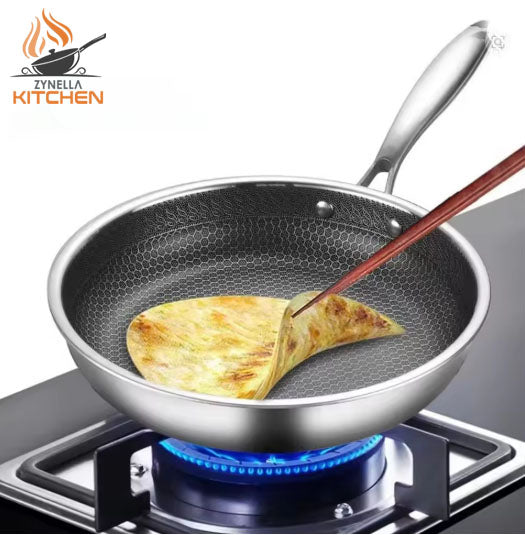 Zynella Stainless Steel Honeycomb Frying Pan