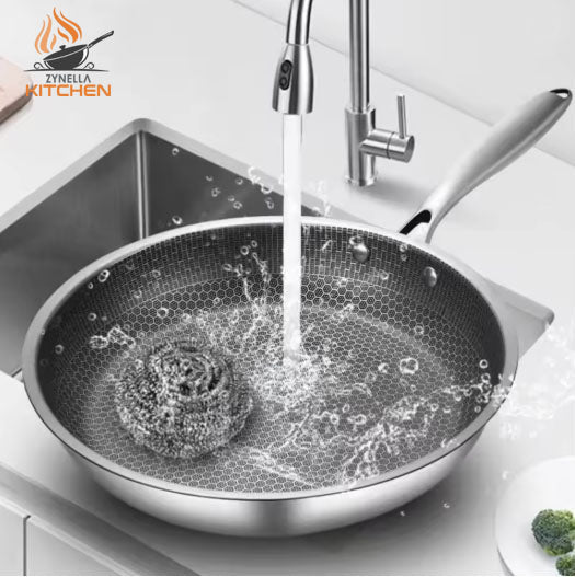 Zynella Stainless Steel Honeycomb Frying Pan